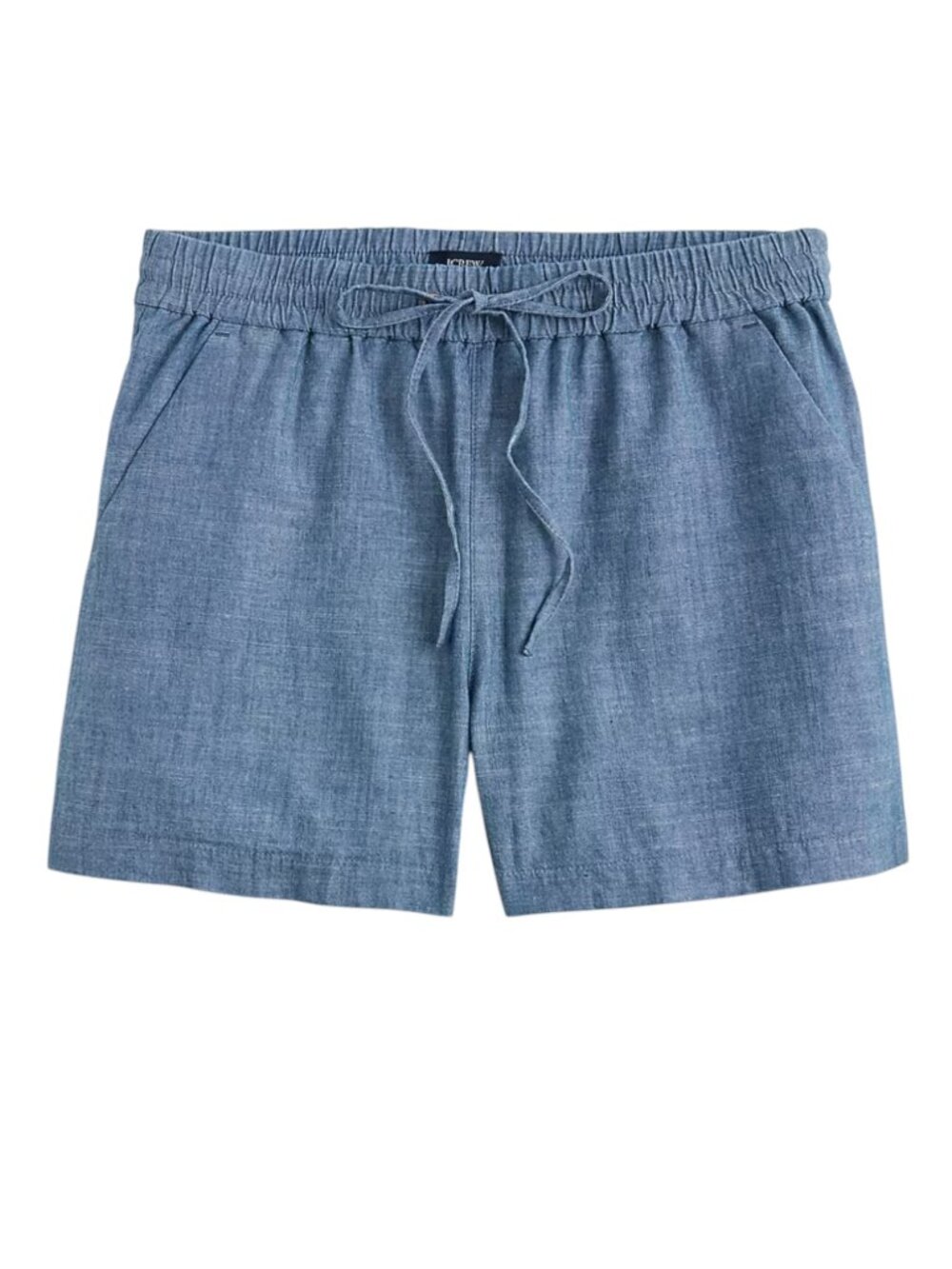 J. Crew Chambray Drawstring Shorts Size Small CR108 Blue Cotton Pull-On - Picture 2 of 7